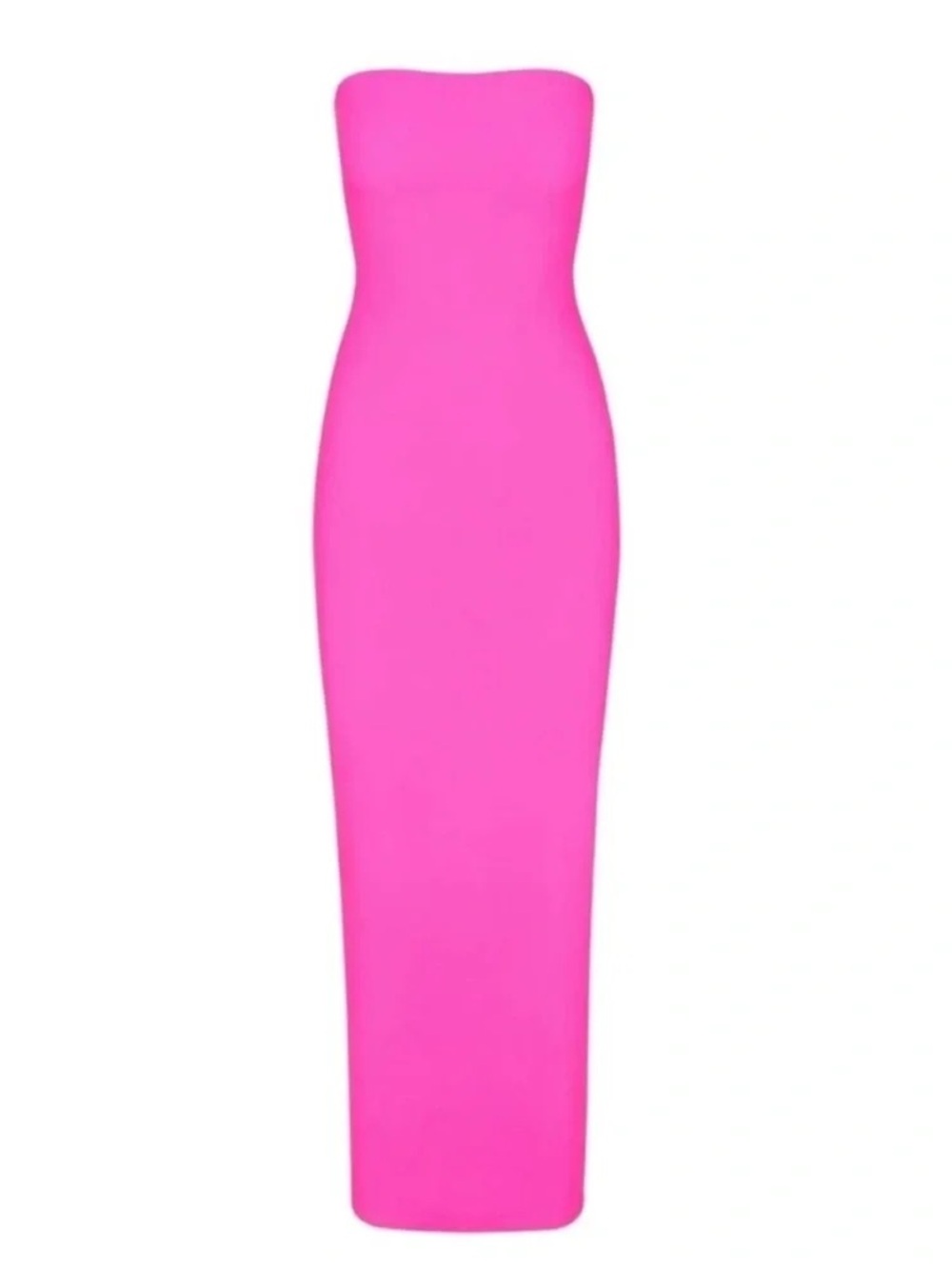 SKIMS Strapless Bodycon Midi Dress in Fuchsia